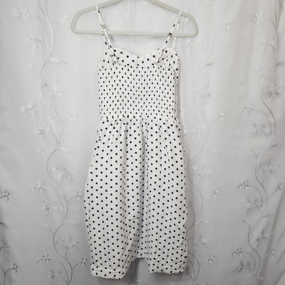 Black & White Polka Dot, Tie Top Dress with Adjustable Straps & Pockets! - Picture 9 of 12